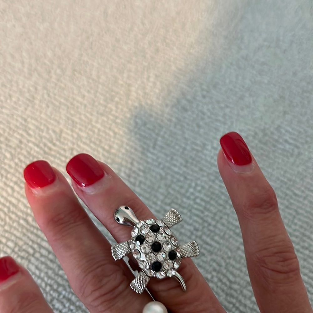 Silver Turtle Ring - image 1